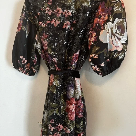 Beautiful, colourful sequins wrap dress in new condition from Nordstrom - Picture 11 of 14